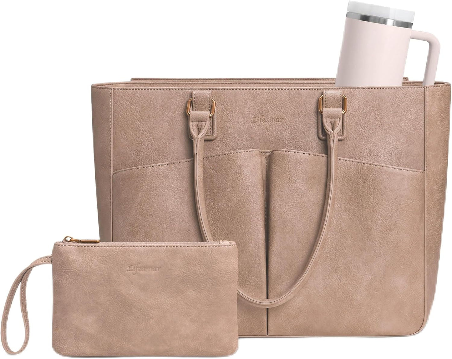 Lifeamar Bolsa de mano para computadora portátil para mujer, bolsa...