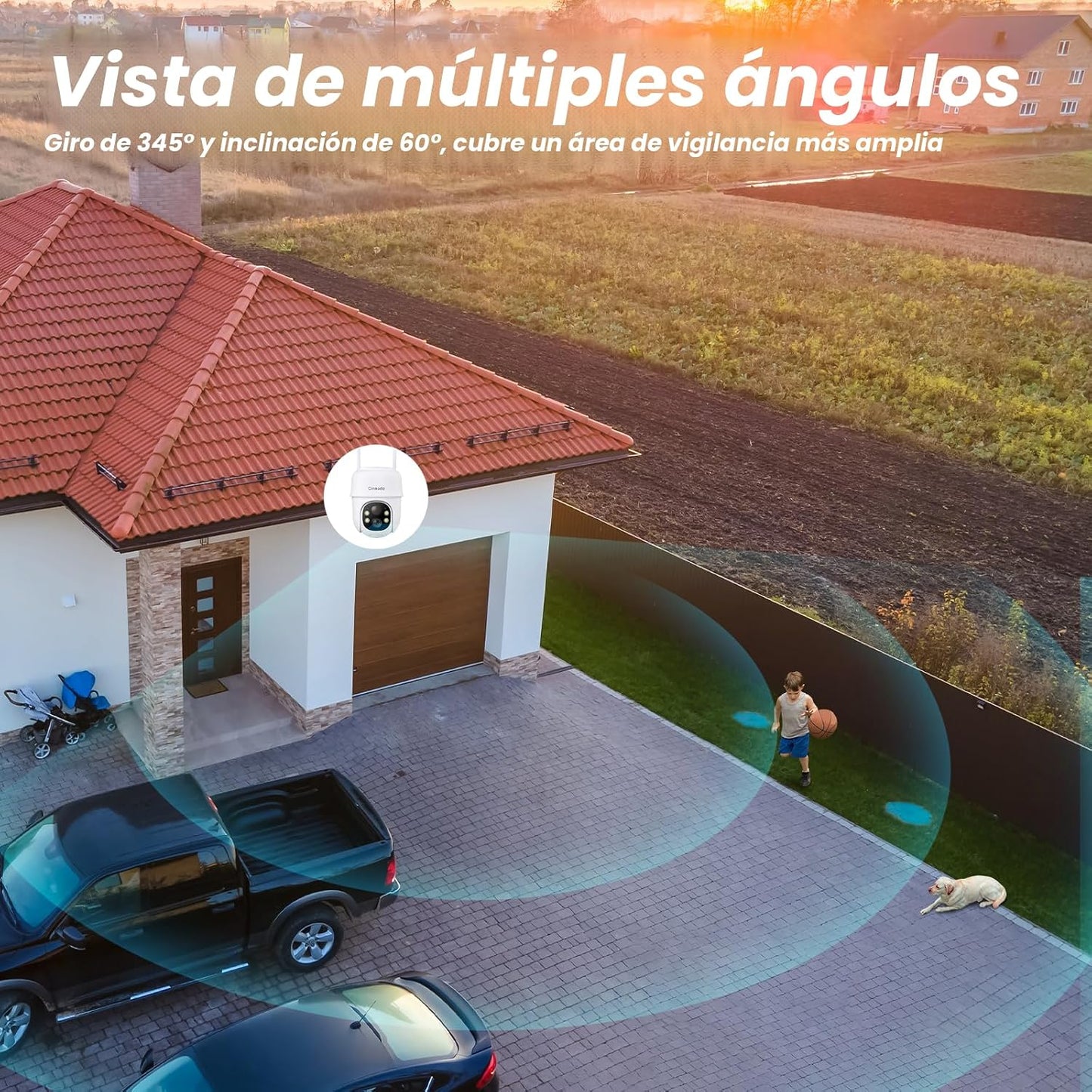 Cinnado Cámaras 2K para seguridad en el hogar, cámara inalámbrica W...