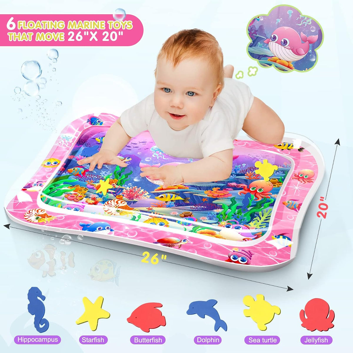 Infinno Estera Tummy Time Premium Estera de agua para jugar para be...