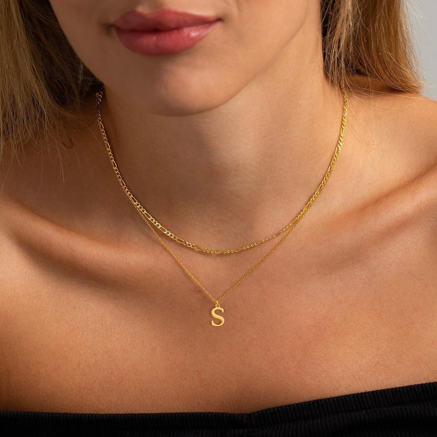 Collares con inicial GRCLD para mujer, collares delicados de oro y...