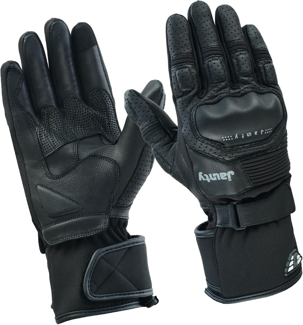 Guantes de moto JAUNTY, guantes de cuero de verano con pantalla tác...