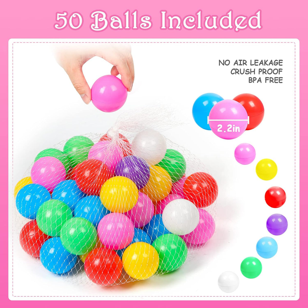 DISHIO Pozos de pelotas con 50 pelotas, carpas emergentes para niño...