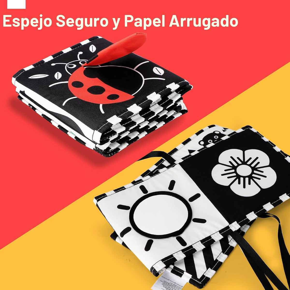 URMYWO Juguetes para Bebés en Blanco y Negro, Juguetes de Tiempo Bo...