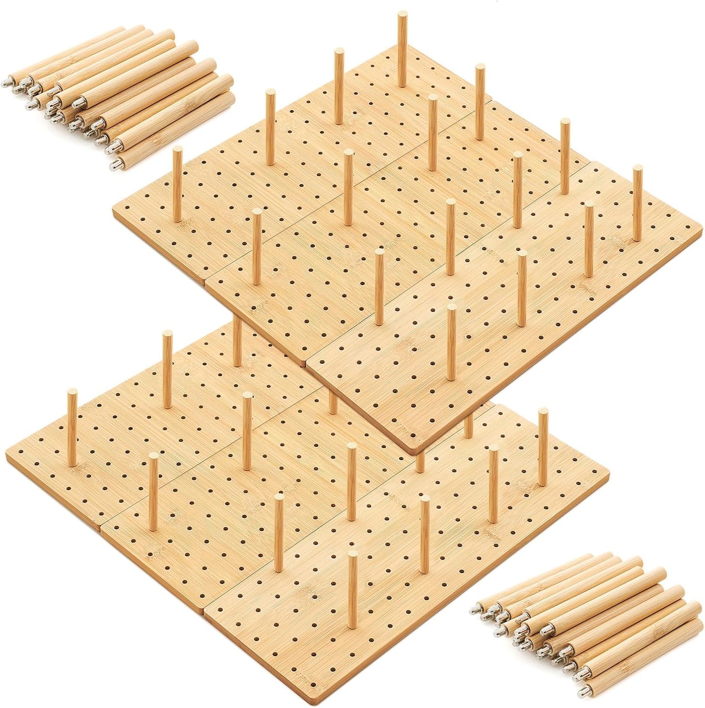 Kigley Organizador de cajones de madera con 48 clavijas, sistema de...