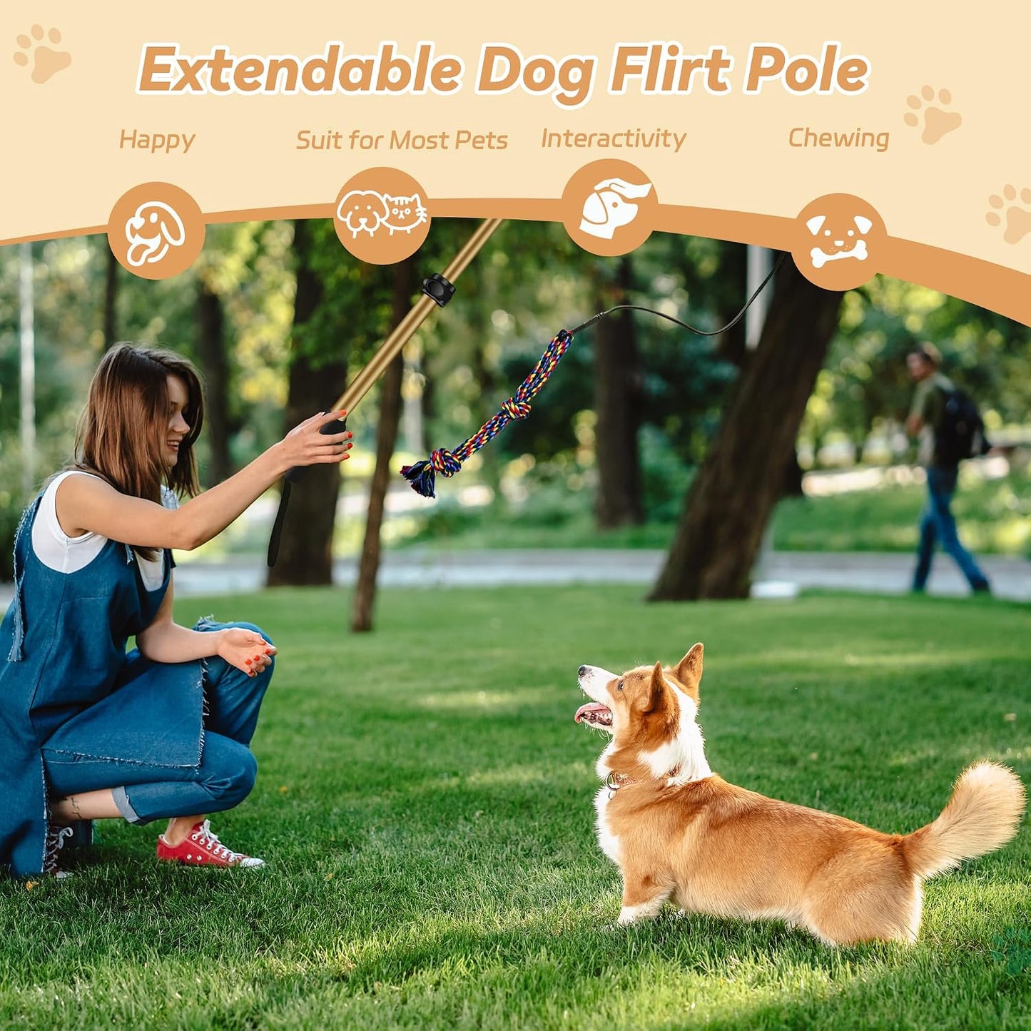 AmaCielo Poste de coqueteo para perros, juguetes interactivos de ti...