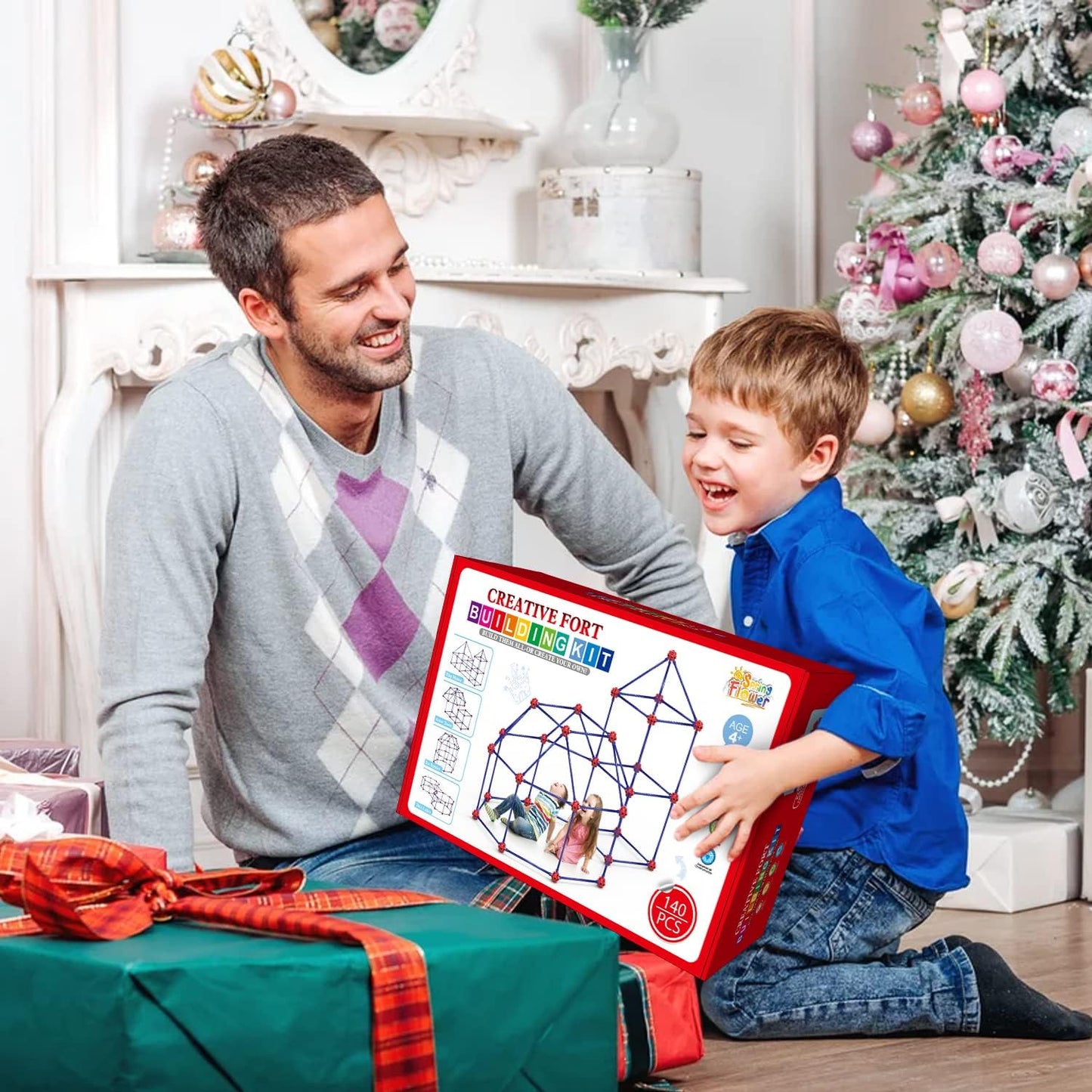 Kit de construcción de fortalezas para niños, juguetes de construcc...