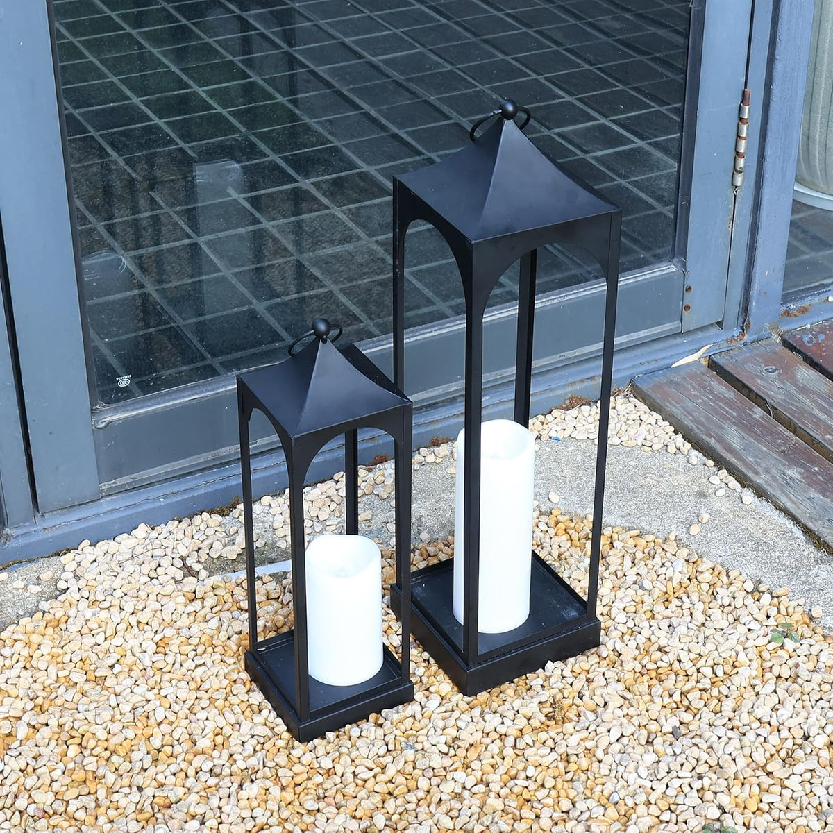 DECORKEY Faroles LED decorativos para exteriores e interiores, jueg...