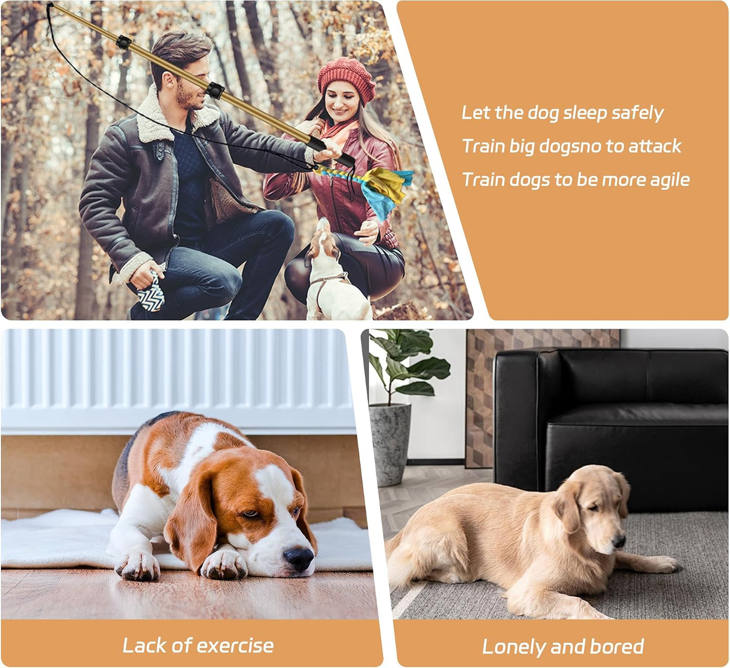 AmaCielo Poste de coqueteo para perros, juguetes interactivos de ti...