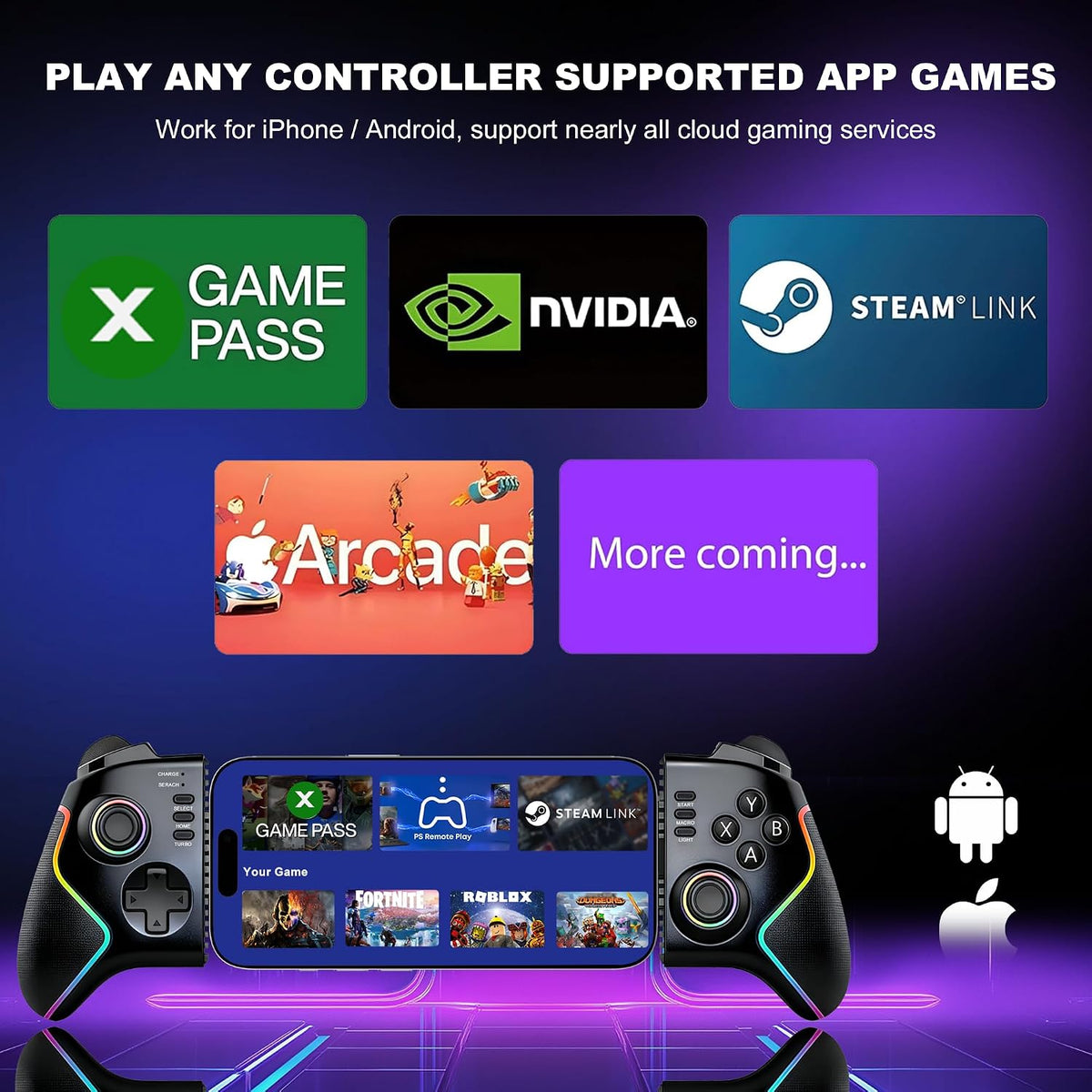 Megadream Controlador de teléfono para iPad\/Tablet (hasta 13 pulga...