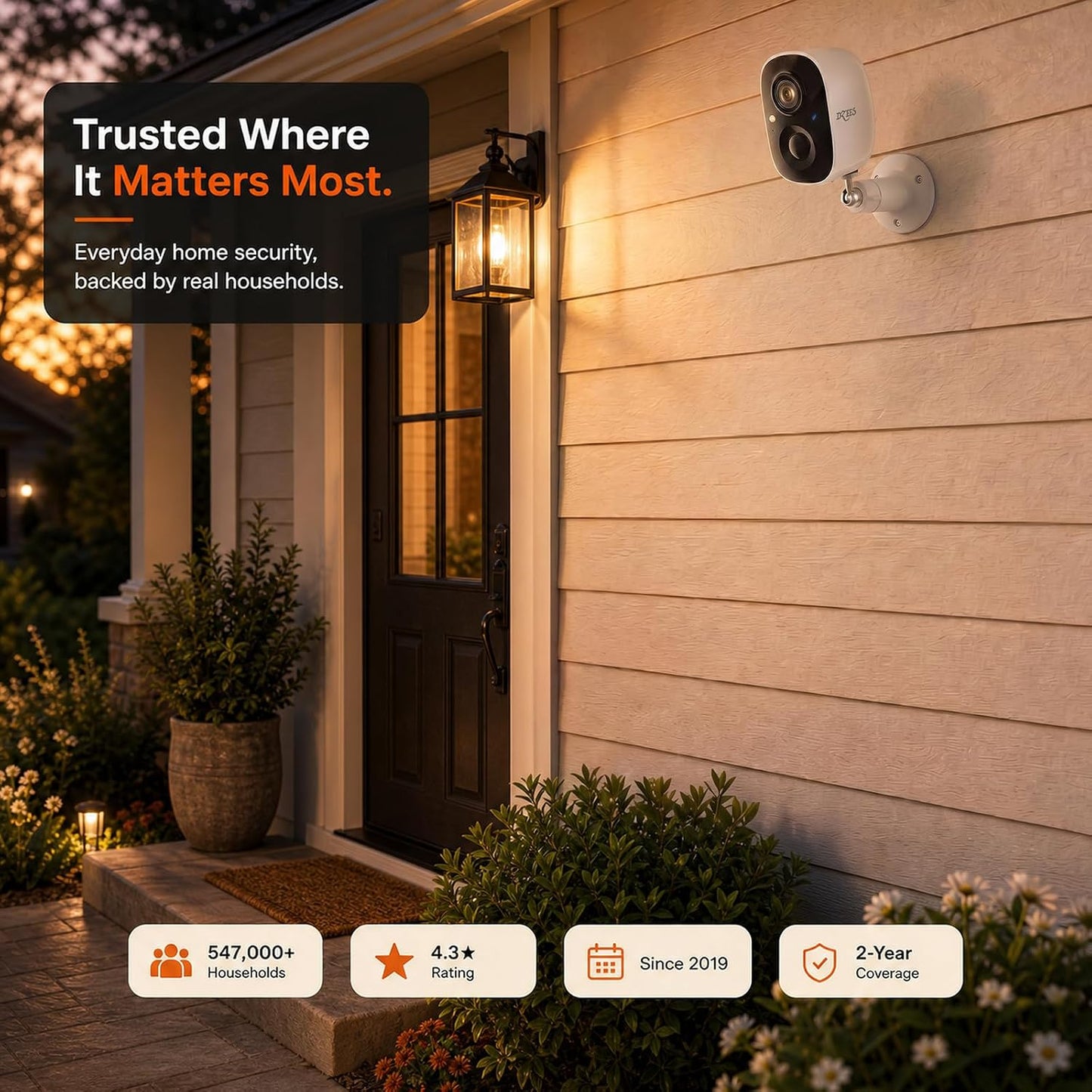 Dzees Cámara inalámbrica para exteriores, cámara de vigilancia WiFi...