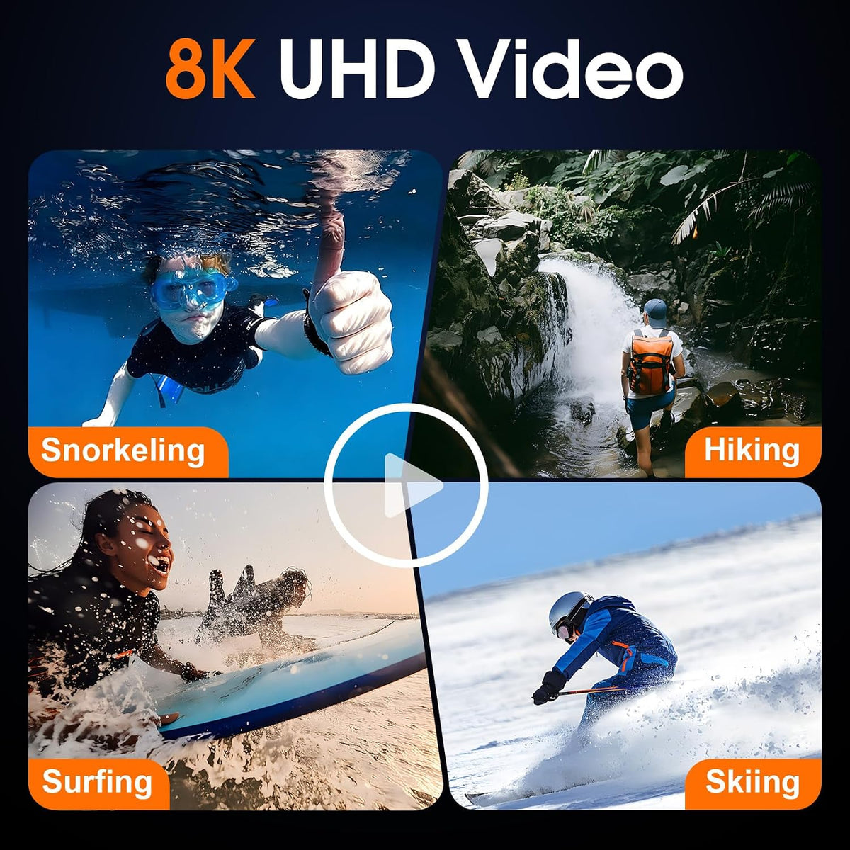 8K cámara subacuática WiFi 90MP 50FT táctil impermeable cámara 32GB...