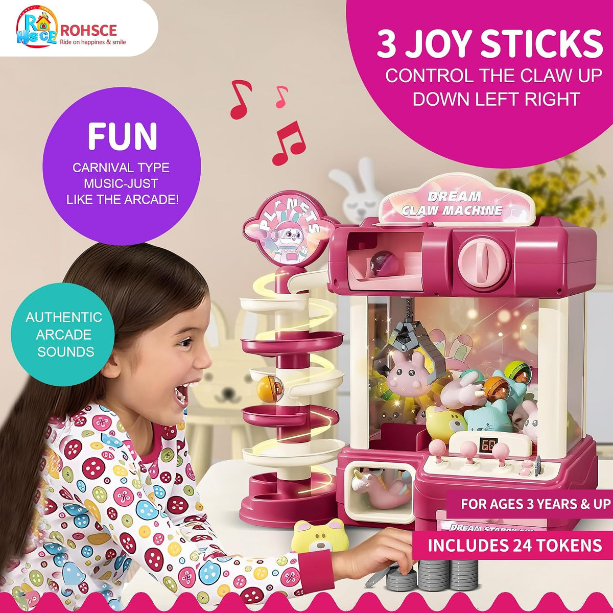 Máquina de garras para niños, mini máquina expendedora con luces de...