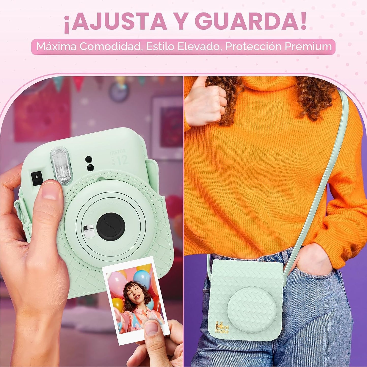 Fujifilm Cámara Instantánea Instax Mini 12 Verde Menta + Estuche de...