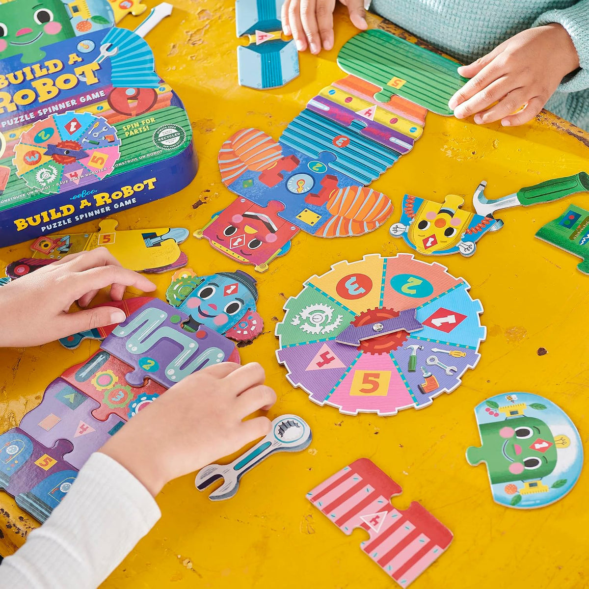 eeBoo Juego de Ruleta Construye un Robot, Combina Números Simples c...