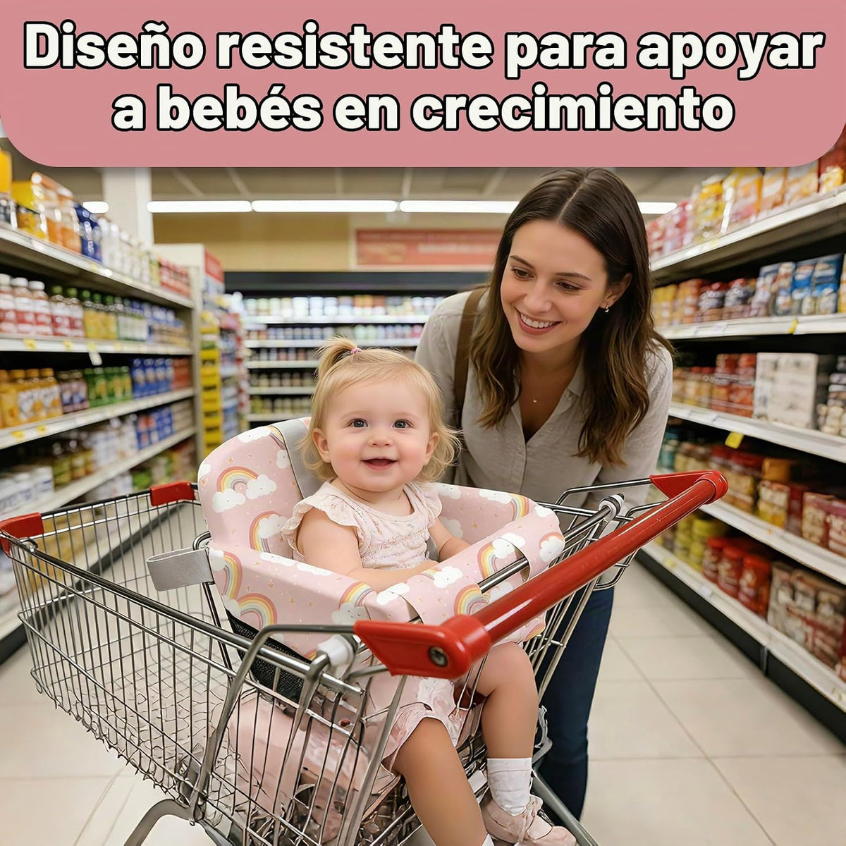 Funda de asiento de carrito de compras para bebé niña y niño, funda...