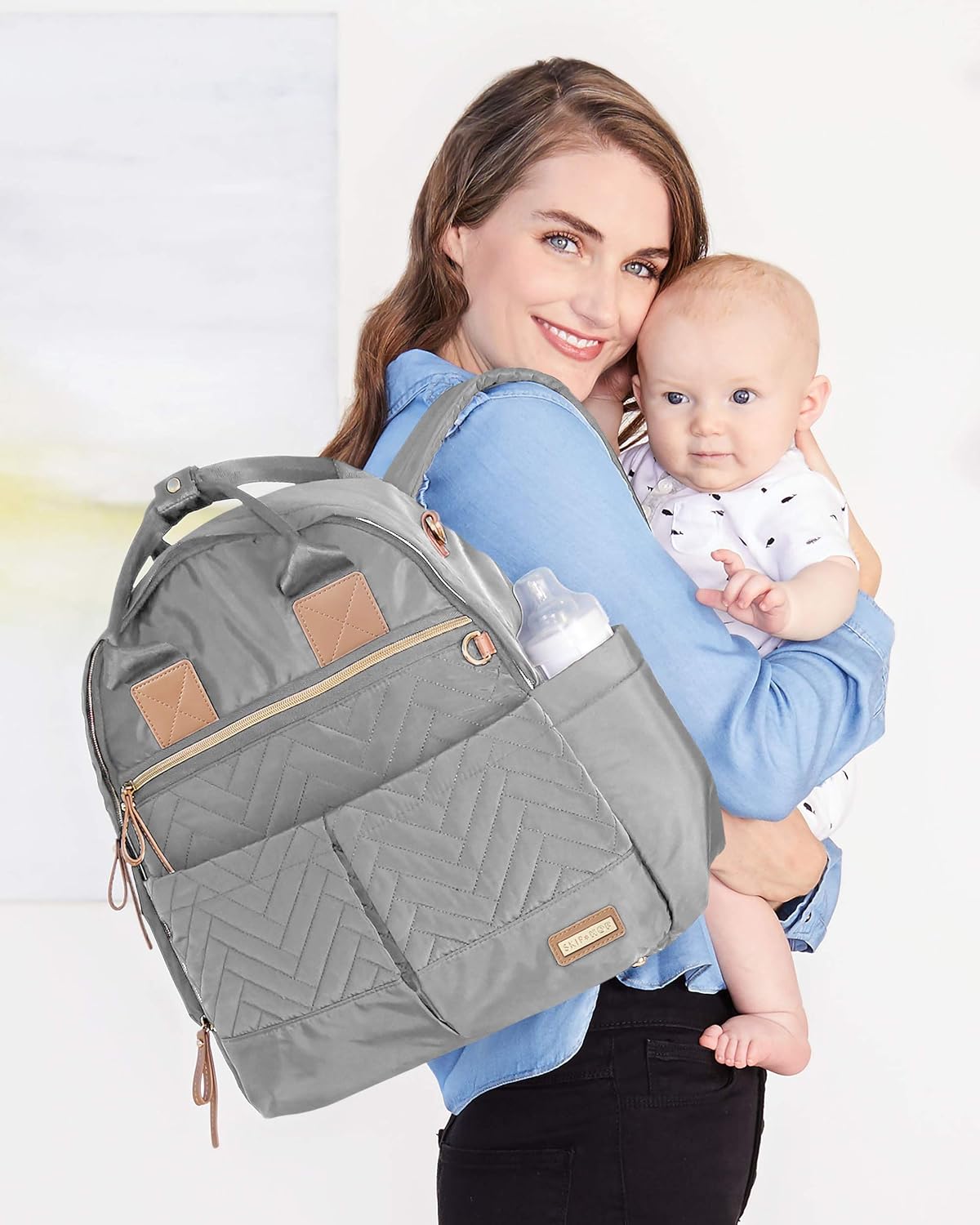 Skip Hop Juego de mochila para pañales 6 en 1 con accesorios y bols...