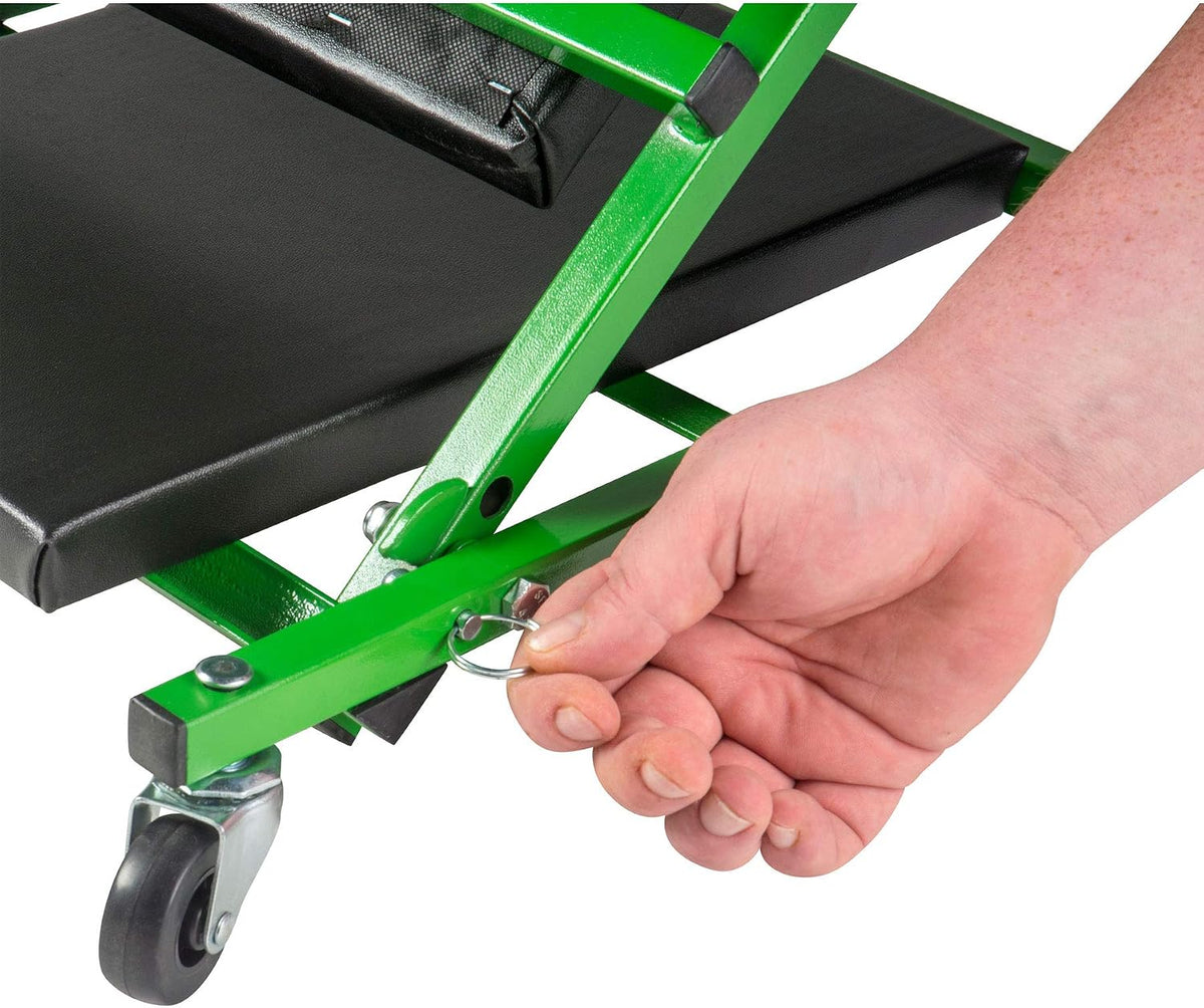 Pro-LifT C-2036DG - Camilla para mecánicos negra\/verde, 300 libras