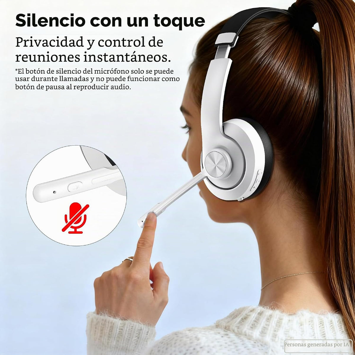 Auriculares inalámbricos AOC con micrófono para el trabajo, auricul...