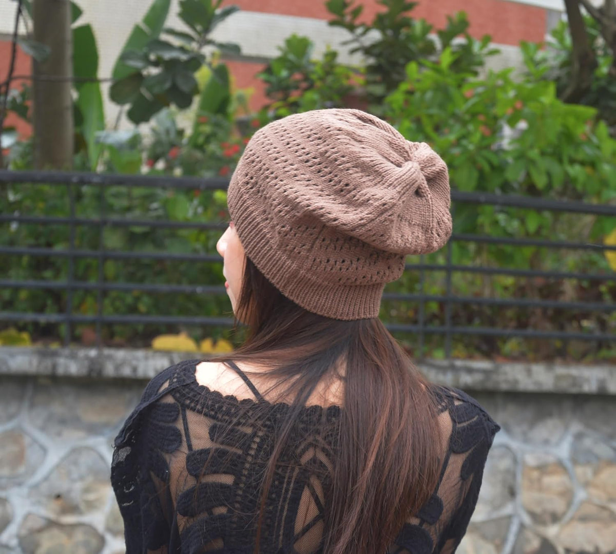 Gorro de Ganchillo Fino para Mujeres Verano Invierno Otoño Malla Ho...