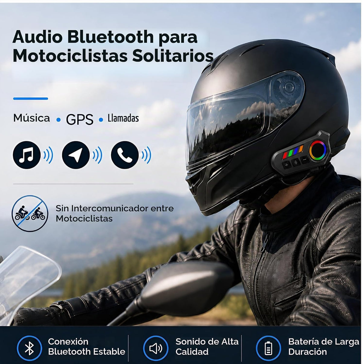 DVKIX Auriculares Bluetooth para casco de motocicleta, batería 40H,...