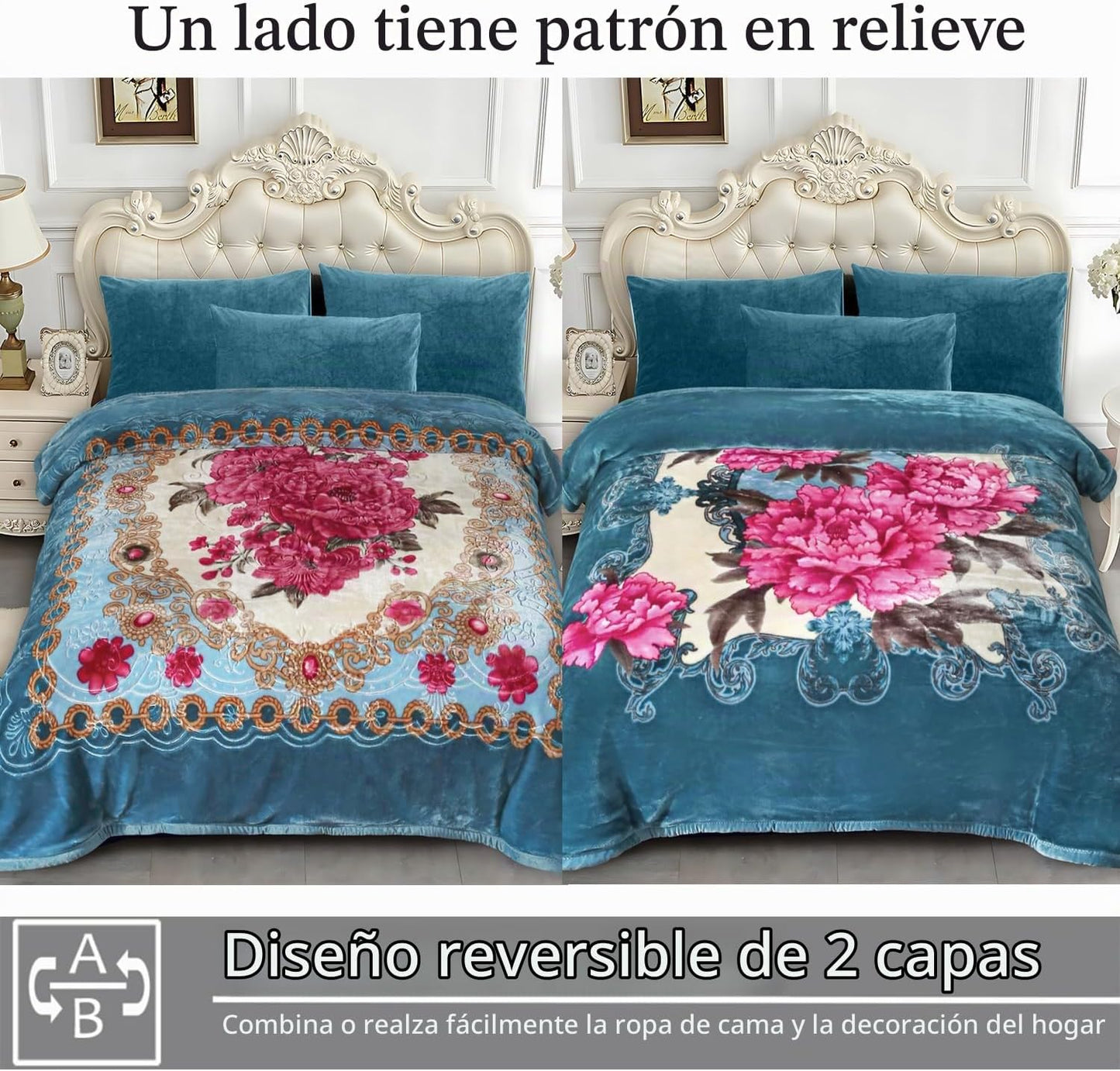 JYK Manta de franela de vellón de visón coreano, tamaño Queen de 75...