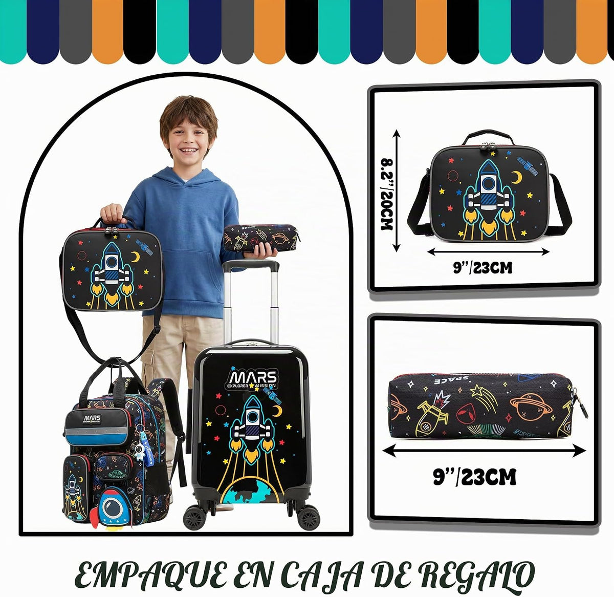Homskiii Juego de maletas para niños, 5 piezas, equipaje rígido de...