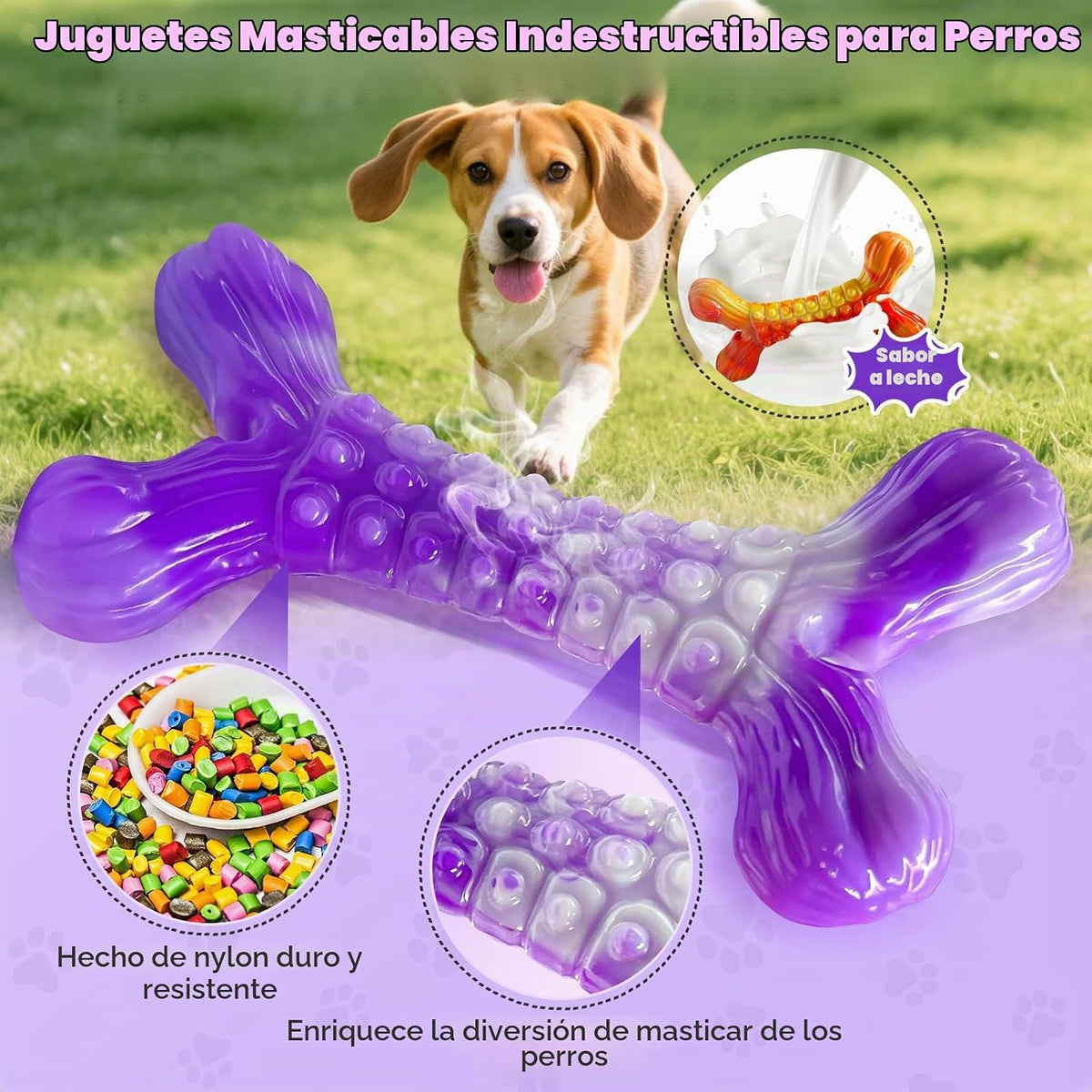 WOWBALA Juguete masticador agresivo para perros, paquete de 2 jugue...