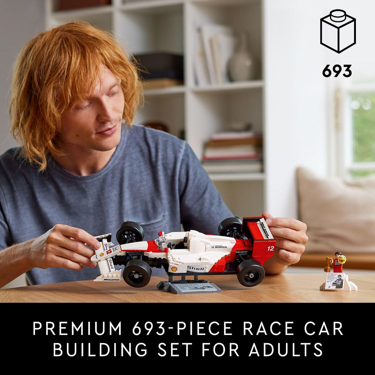 LEGO Icons McLaren MP4\/4 &amp; Ayrton Senna Kit de Modelo de Coche...