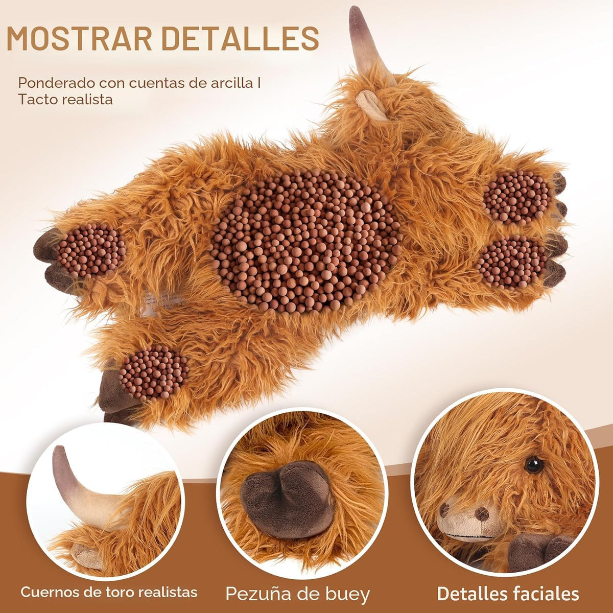 Animales de peluche con peso de vaca de las tierras altas de 25 pul...