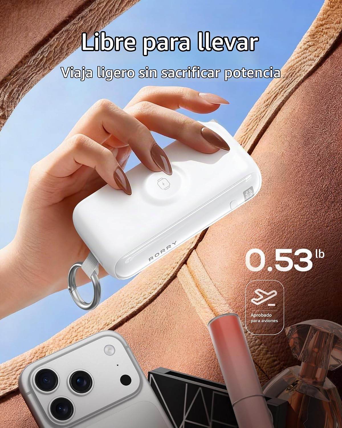 RORRY Cargador portátil de flujo 10000mAh 40W enchufe de pared Banc...
