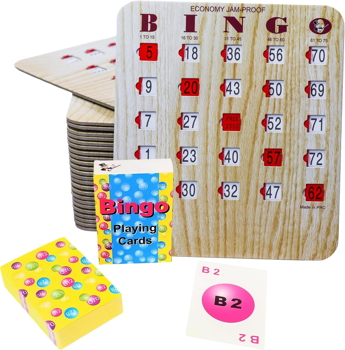 MR CHIPS Tarjetas de bingo a prueba de atascos con ventanas desliza...