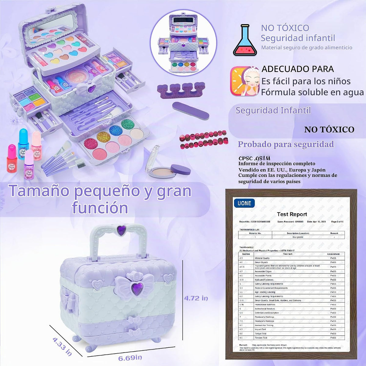Juegos de maquillaje para niñas de 5 a 8 años, maquillaje lavable p...
