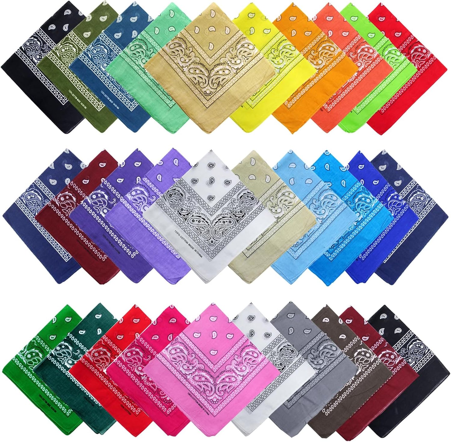 Tergy 30 bandanas unisex de cachemira a granel multiusos para la ca...
