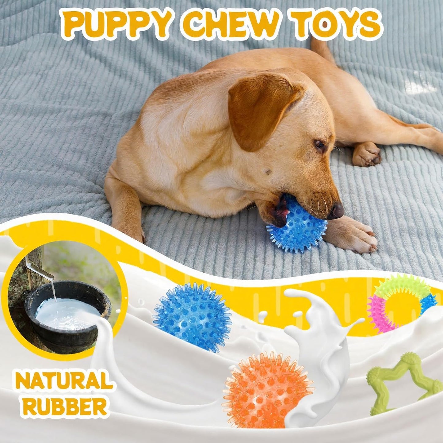 Soulchen Paquete de 100 juguetes para perros pequeños, juguete chir...