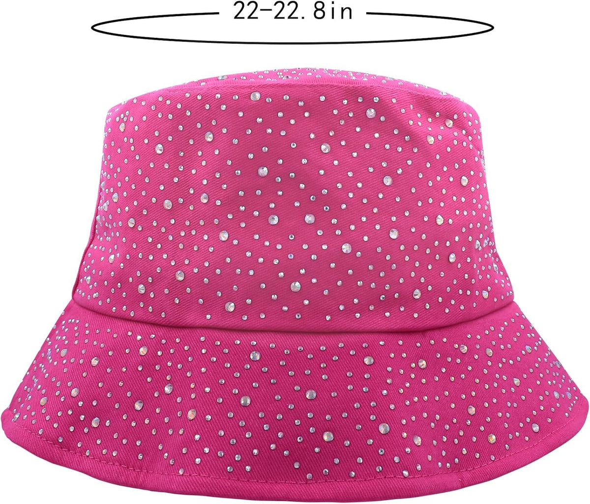 BOLLEY JOSS Sombrero de cubo brillante para mujer, sombrero de sol...