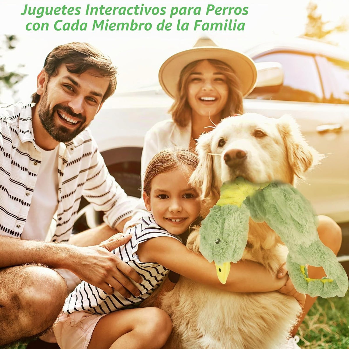 Eneston Juguetes chirriantes de felpa grandes para perros, juguetes...