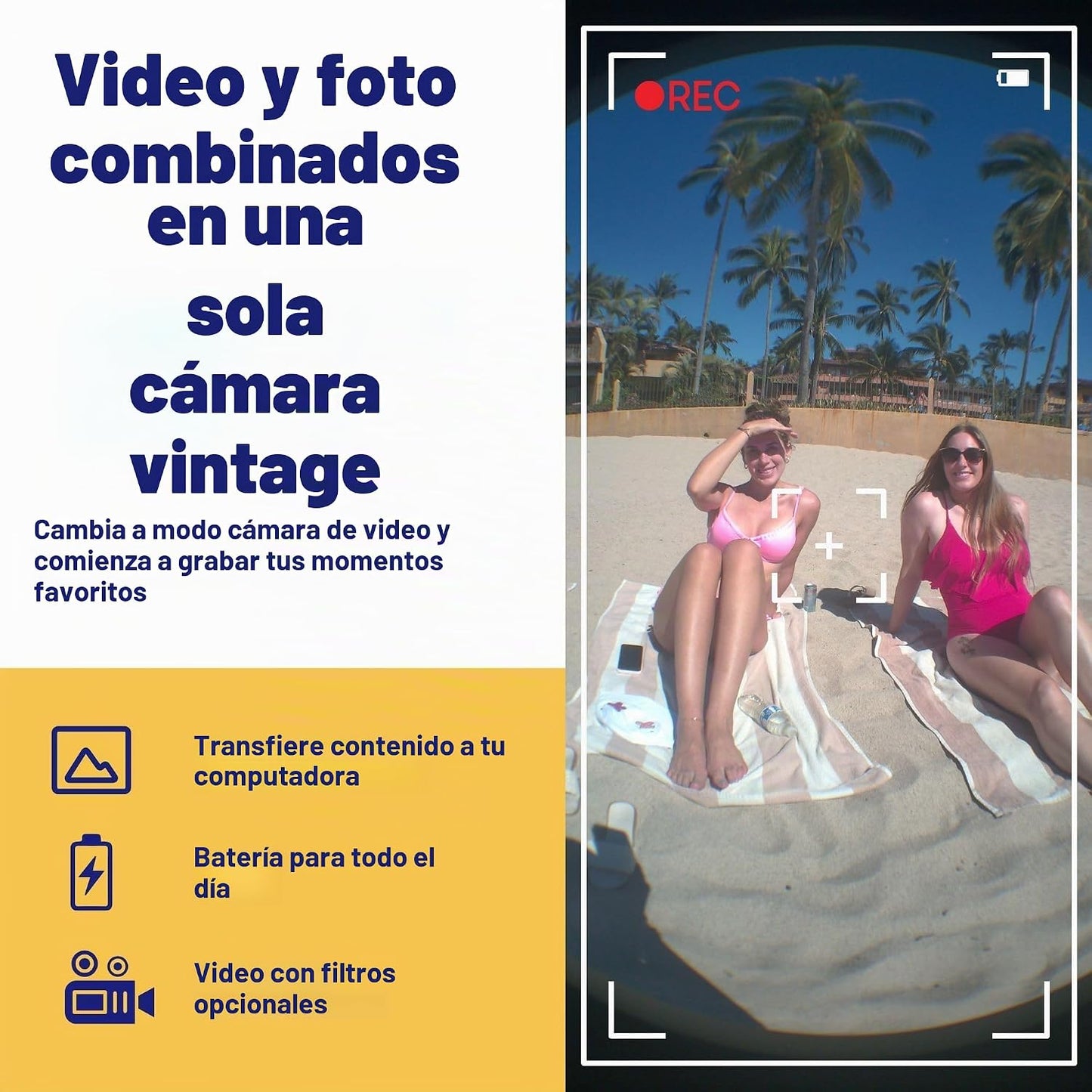 Cámara digital sin pantalla CAPPY | 20 MP, retro apuntar y disparar...