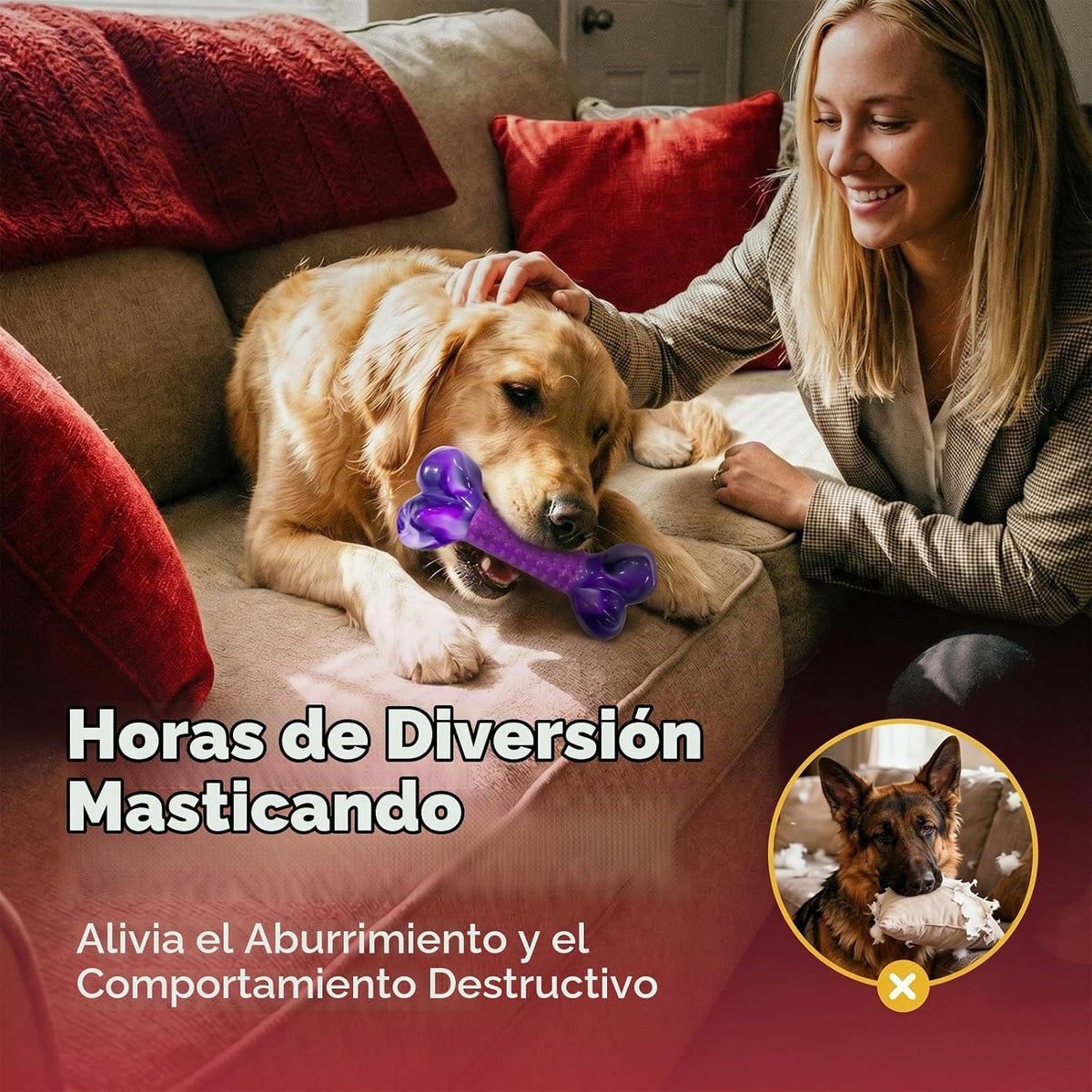 Apasiri Juguetes resistentes para perros masticadores agresivos de...