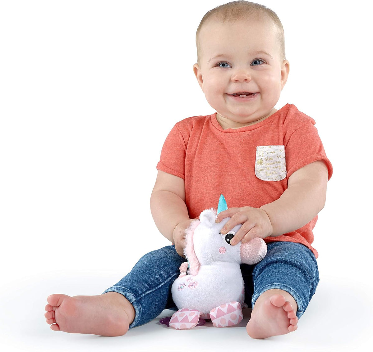 Bright Starts Unicorn Sparkle &amp; Shine - Cochecito de peluche pa...