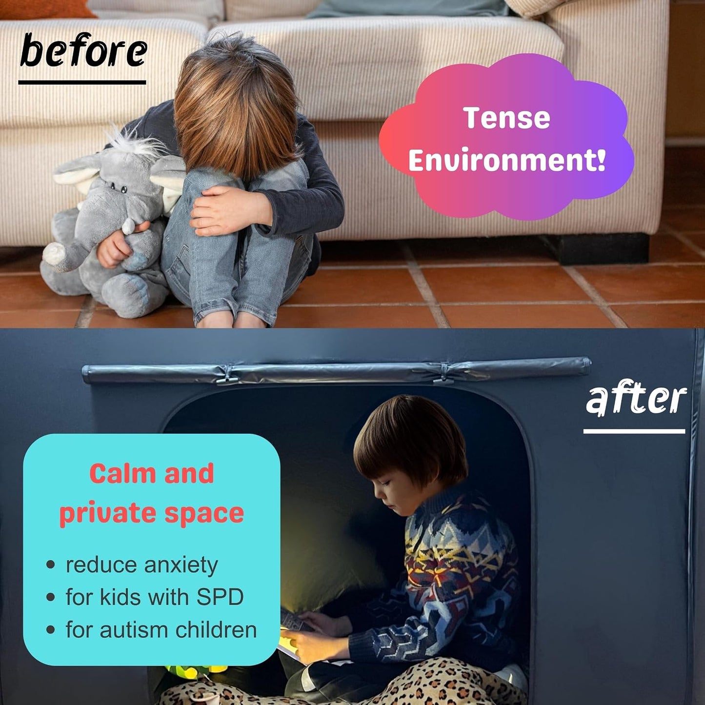 lukidoki Tienda de campaña sensorial para niños y adultos con certi...