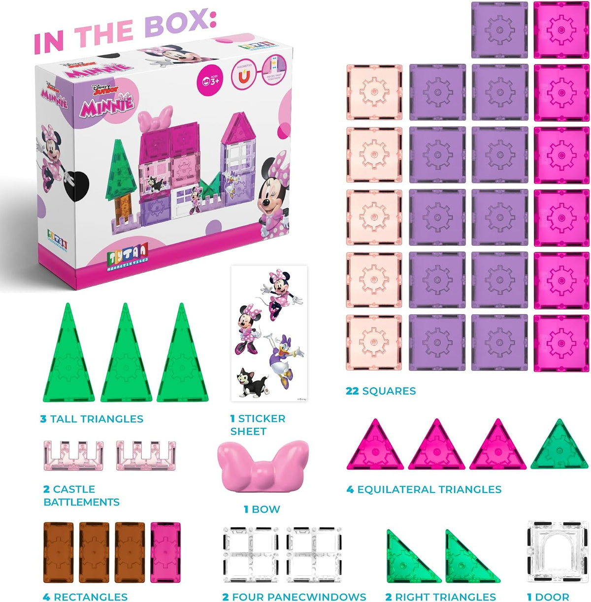 Tytan Juego Oficial de Azulejos Magnéticos de Disney Junior Minnie...