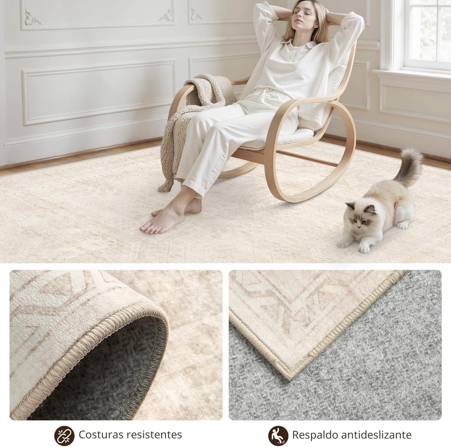 Alfombras Luxturiy 8x10 Sala de estar: Dormitorio Alfombra Lavable...