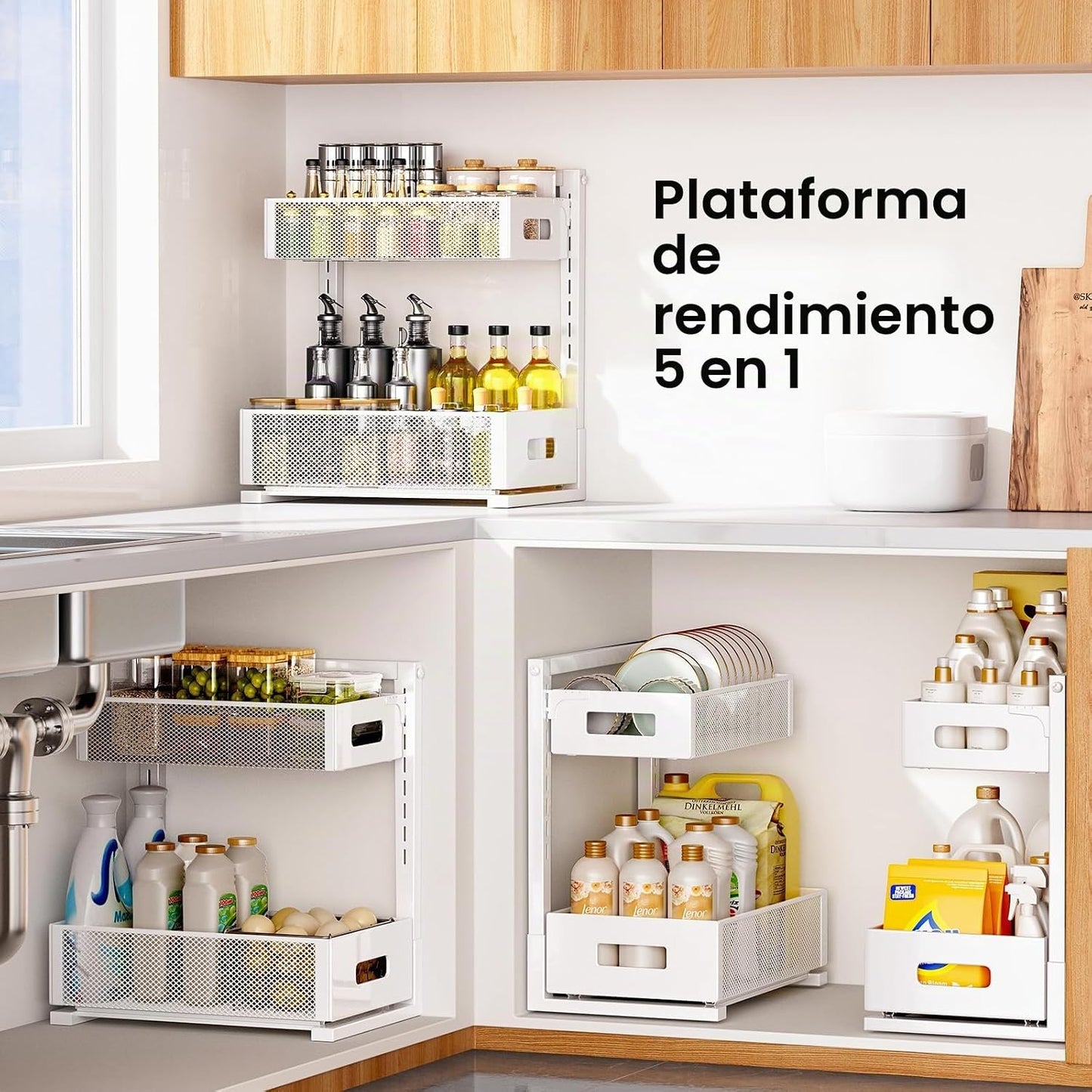 TISTAYA Organizador extraíble para debajo del fregadero de la cocin...