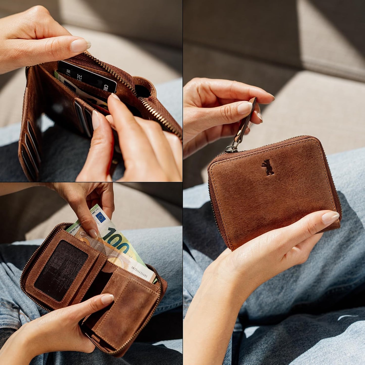 BERLINER BAGS Cartera pequeña de piel auténtica Palermo, caja de re...