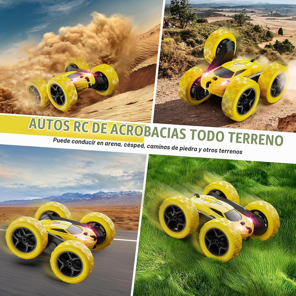QUNREDA Coche de control remoto, juguetes de automóvil RC para niño...