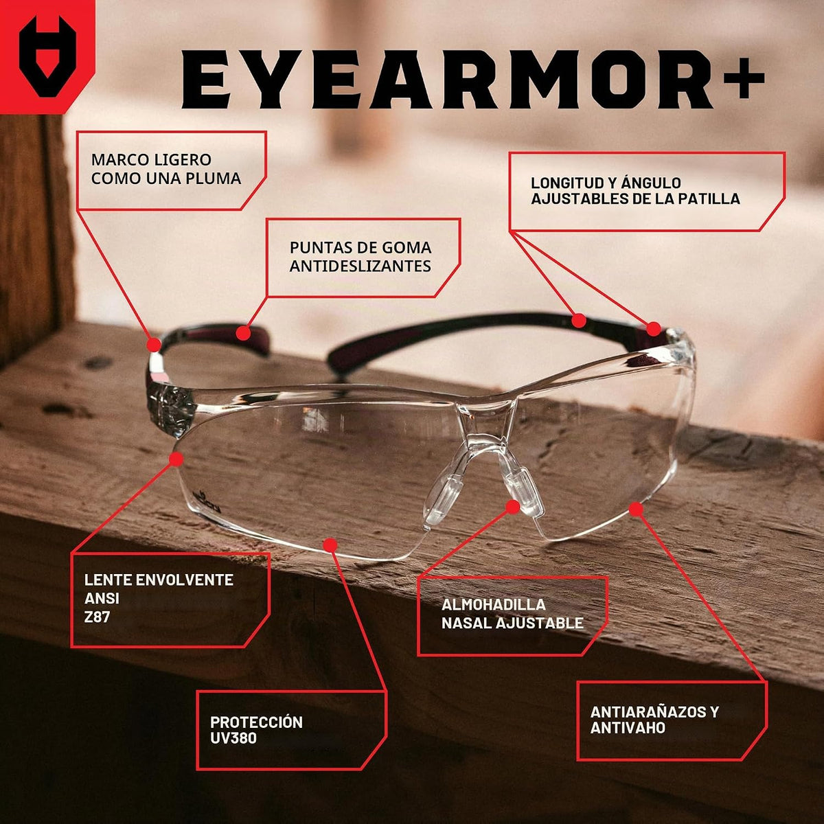 NoCry Gafas de seguridad transparentes para hombres y mujeres con l...