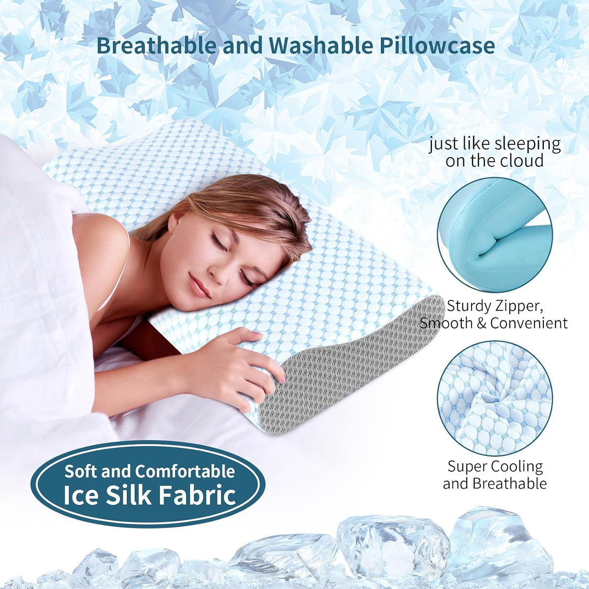 Almohada cervical para aliviar el dolor de cuello, almohadas de esp...