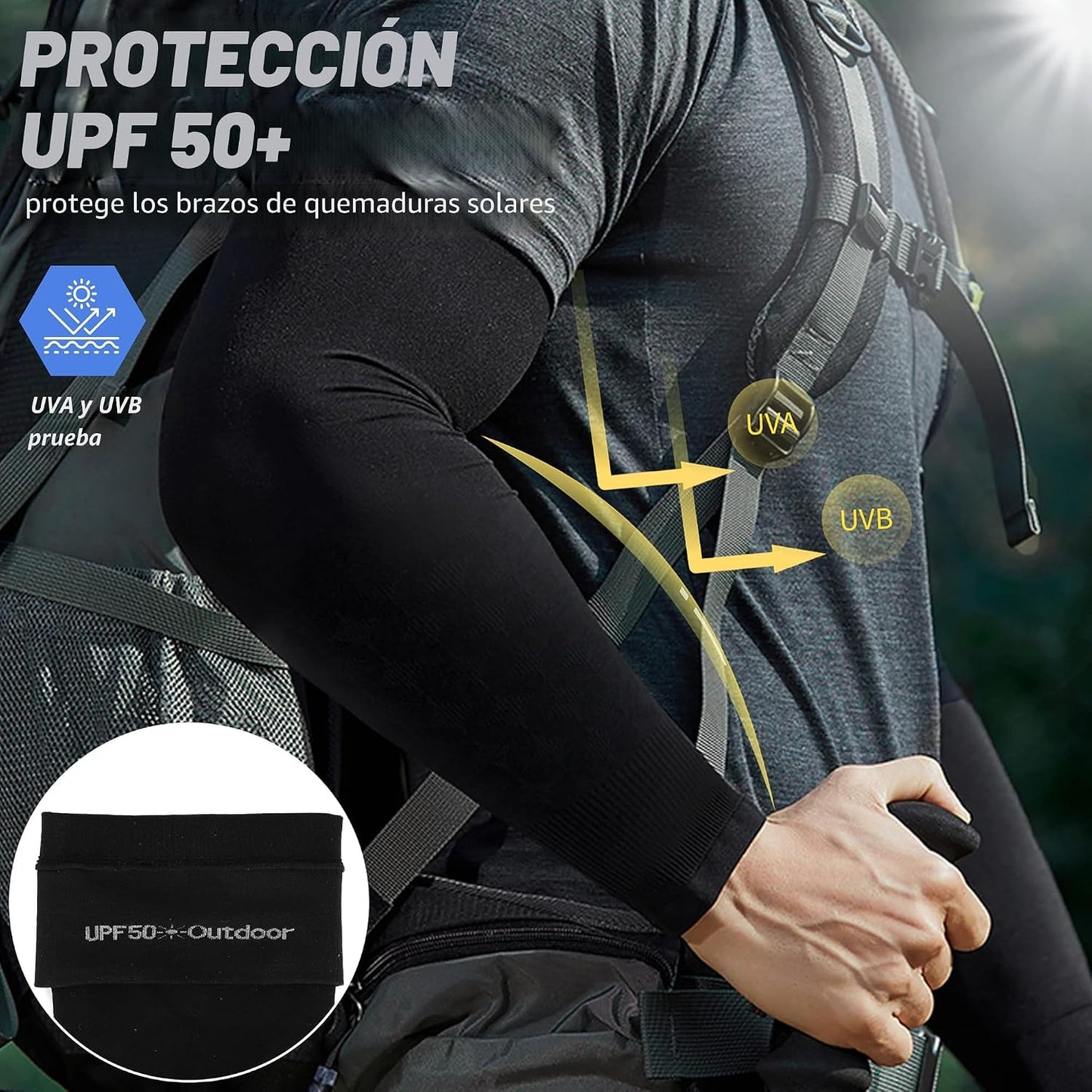 BHYTAKI Mangas de Protección Solar UV, Mangas de Compresión de Braz...