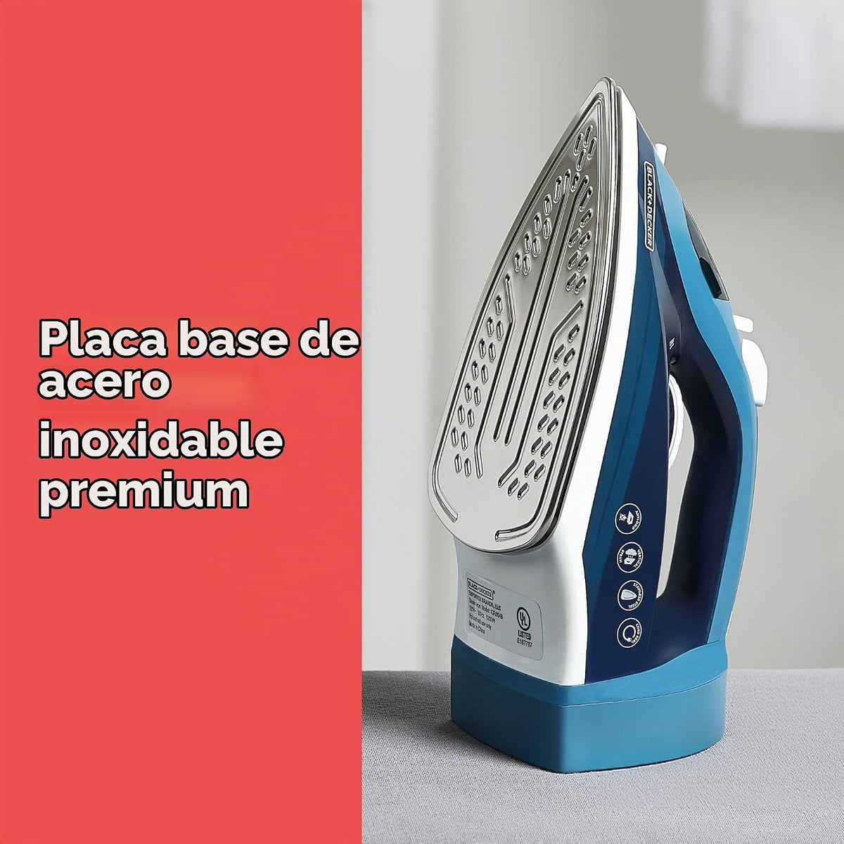 BLACK+DECKER Plancha de vapor para ropa con cable retráctil | Planc...