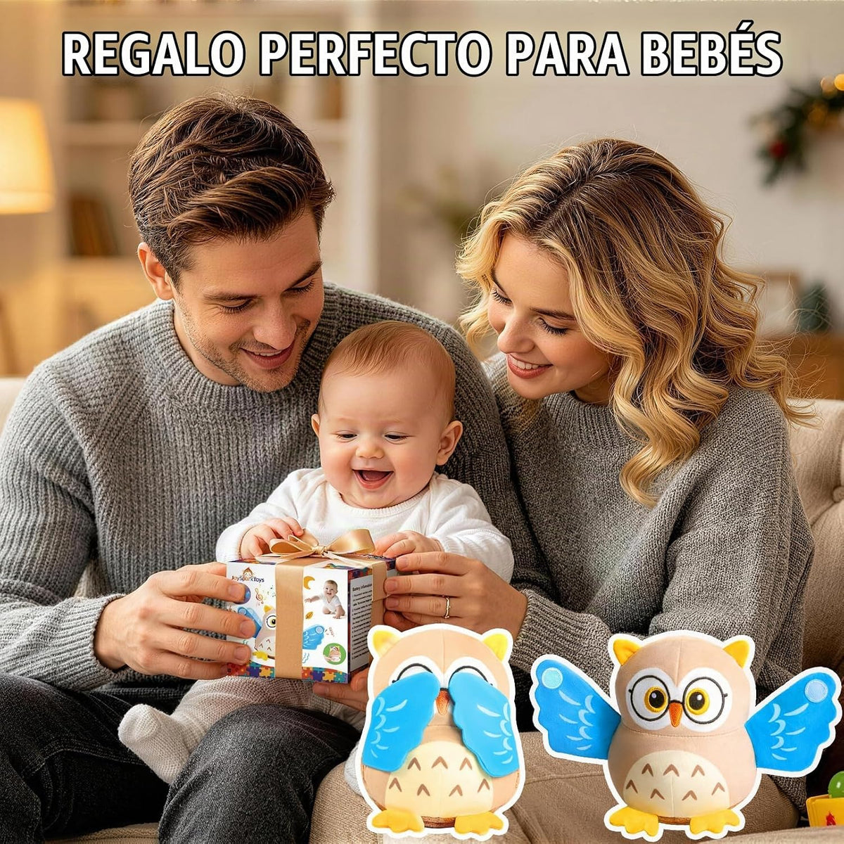 Juguetes para bebés de 6 a 12 a 18 meses, juguete musical de peluch...